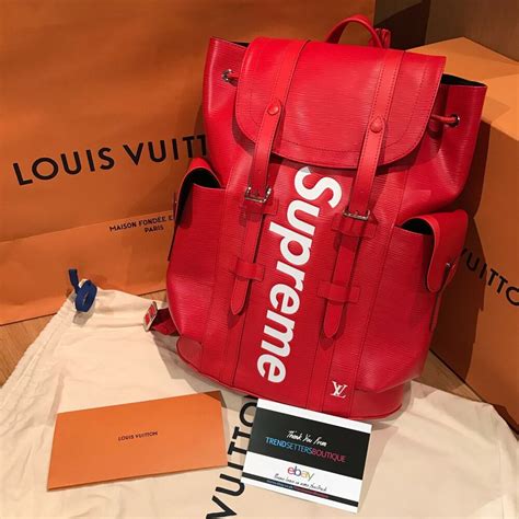 supreme lv red bag|louis vuitton supreme foulard.